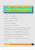 ANCC Adult Gerontology Acute Care Exam 2025 Questions and Answers