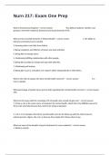 Nurn 217&colon; Exam One Prep Exam Questions With Accurate Verified Answers Guaranteed Pass&period; 