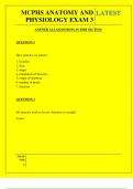  MCPHS ANATOMY AND PHYSIOLOGY EXAM 3 QUESTIONS AND ANSWERS 2025