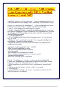 NSC ADV&period; CPR - FIRST AID Practice Exam Questions with 100- Verified Answers Latest 2025