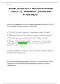 ATI RN Capstone Mental Health Pre-Assessment Exam 2025 &vert; Certified Exam Questions With Correct Answers
