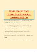 NISHA APEA 3P EXAM QUESTIONS AND VERIFIED ANSWERS &lpar;100&percnt; CO
