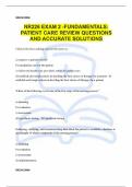 NR226 EXAM 2 -FUNDAMENTALS&colon;  PATIENT CARE REVIEW QUESTIONS  AND ACCURATE SOLUTIONS 