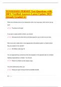 TENNESSEE PERMIT Test Questions with 100- Verified Answers Latest Update 2025 Already Graded