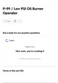 P-99 &sol; Low PSI Oil Burner Operator 2025 REAL EXAM QUESTIONS &vert;MOST TESTED QUESTIONS AND CORRECT ANSWERS &vert;100&percnt; ACCURATE&vert;GET IT RIGHT&excl;&excl;