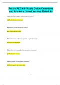 Praxis PLT K-6 Study Guide Questions and Answers Latest Version Rated A&plus;