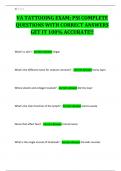 VA TATTOOING EXAM&semi; PSI COMPLETE QUESTIONS WITH CORRECT ANSWERS GET IT 100&percnt; ACCURATE&excl;&excl;