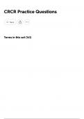 CRCR Practice Questions 2025 update&vert;comprehensive questions and verified answers &lpar;complete solutions&rpar; Exam&vert;GRADE A&plus;&excl;&excl;