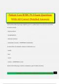 Patient Care RTBC Pt 2 Exam Questions With All Correct Detailed Answers