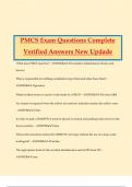 PMCS Exam Questions Complete Verified Answers New Updade