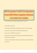RN&colon;Transition To RN Test Question Exam 2025 With Complete Solutions &lpar;A Grade&rpar; New Update