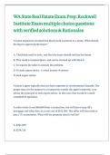 WA State Real Estate Exam Prep Rockwell Institute Exam multiple choice questions with verified solutions & Rationales 