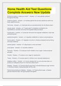 Home Health Aid Test Questions Complete Answers New Update
