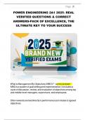 POWER ENGINEERING 2A1 2025- REAL VERIFIED QUESTIONS & CORRECT ANSWERS-PACK OF EXCELLENCE&comma; THE ULTIMATE KEY TO YOUR SUCCESS&period;