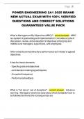 POWER ENGINEERING 2A1 2025 BRAND NEW ACTUAL EXAM WITH 100- VERIFIED QUESTIONS AND CORRECT SOLUTIONS GUARANTEED VALUE PACK&period;