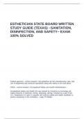 ESTHETICIAN STATE BOARD WRITTEN STUDY GUIDE &lpar;TEXAS&rpar; ~Sanitation&comma; Disinfection&comma; and Safety~