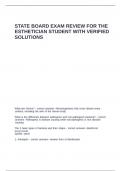 STATE BOARD EXAM REVIEW FOR THE ESTHETICIAN STUDENT