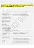 LEIK FNP PRACTICE QUESTIONS WITH ALL CORRECT & VERIFIED ANSWERS &lpar;UPDATED TO PASS&rpar;