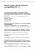 BIO100 EXAM 1 QUESTIONS AND ANSWERS &lpar;RATED A&plus;&rpar;