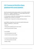 CIC Commercial Multiline Exam questions with correct answers