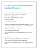 CIC - Commercial Casualty Institute exam questions with answers