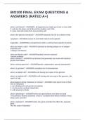BIO100 FINAL EXAM QUESTIONS & ANSWERS &lpar;RATED A&plus;&rpar;