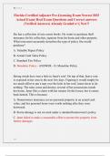 Florida Certified Adjuster Pre-Licensing Exam Newest 2025  Actual Exam&vert; Real Exam Questions and Correct answers  &lpar;Verified Answers&rpar; Already Graded a&plus;&vert;&vert; New&excl;&excl;