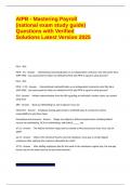 AIPB - Mastering Payroll &lpar;national exam study guide&rpar; Questions with Verified Solutions Latest Version 2025&period;
