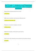 SLP Praxis 1- Anatomy and Physiology Questions and Answers with Complete  Solutions