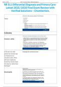 NR 511&sol; NR511 Differential Diagnosis and Primary Care Practicum Exams PACKAGE DEAL&vert; BUNDLE contains the Latest 2025&sol;2026 Midterm & Final exams and study guides with complete solutions for Chamberlain - Everything  you need to pass NR 511 is here&excl;&excl;