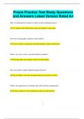 Praxis Practice Test Study Questions and Answers Latest Version Rated A&plus;