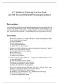 ATI Pediatric Nursing Practice Pack&colon; Growth-Focused Clinical Thinking Questions