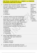 FNP FINAL EXAM WITH ALL CORRECT & VERIFIED ANSWERS &lpar;UPDATED TO PASS&rpar;