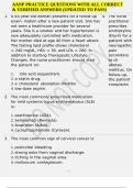 AANP PRACTICE QUESTIONS WITH ALL CORRECT & VERIFIED ANSWERS &lpar;UPDATED TO PASS&rpar;