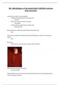REL 1000 Religions of the World EXAM 2 REVIEW Louisiana State University