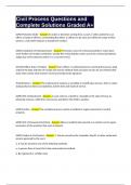 Civil Process Questions and Complete Solutions Graded A&plus;