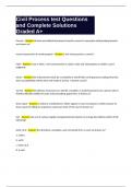 Civil Process test Questions with Complete Solutions Graded A&plus;