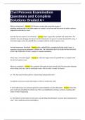 Civil Process Examination Questions and Complete Solutions Graded A&plus;