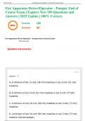 Fire Apparatus Driver&sol;Operator - Pumper End of Course Exam &vert; Explore New 109 Questions and Answers &vert; 2025 Update &vert; 100&percnt; Correct&period;