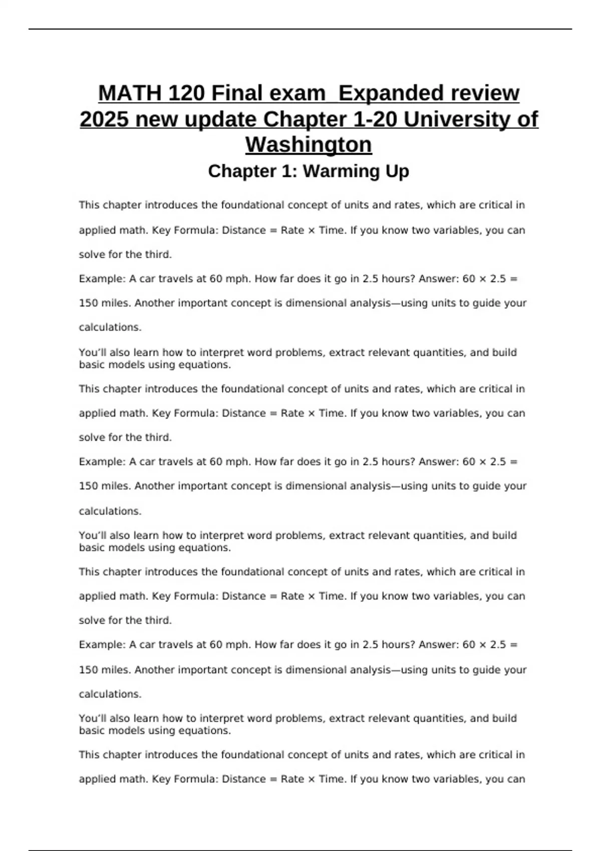 MATH 120 Final exam_Expanded review 2025 new update Chapter 1-20 ...