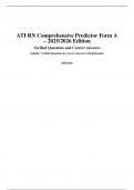 ATI RN Comprehensive Predictor Form A &ndash; 2025&sol;2026 Edition &ndash; Complete Questions&comma; Correct Answers&comma; and Rationales
