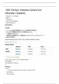 CSIS 100 Quiz &vert; Enterprise Systems and Management Information Systems &vert; 2025 Latest Update with complete solutions&period;