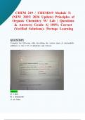 CHEM 219 &sol; CHEM219 Module 5&colon; &lpar;NEW 2025&sol; 2026 Update&rpar; Principles of Organic Chemistry W&sol; Lab &vert; Questions & Answers&vert; Grade A&vert; 100&percnt; Correct &lpar;Verified Solutions&rpar;- Portage Learning