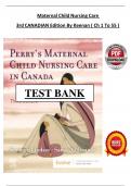 Maternal Child Nursing Care &ndash; 3rd Canadian Edition &lpar;Keenan&comma; Lindsay&rpar; &ndash; Complete Test Bank &lpar;Chapters 1&ndash;55&rpar; &vert; Canada 