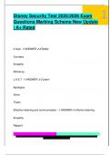 Disney Security Test 2025&sol;2026 Exam  Questions Marking Scheme New Update  &vert; A&plus; Rated