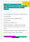 Edsyn PT Jurisprudence Exam  2025&sol;2026 Exam Questions and Answers  100&percnt; Guaranteed Success &vert; Already  Rated A&plus; 