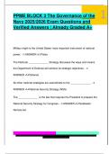 PPME BLOCK 3 The Governance of the  Navy 2025&sol;2026 Exam Questions and  Verified Answers &vert; Already Graded A&plus;