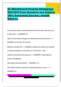 SC Manufactured Housing Salesperson  2025&sol;2026 Exam Questions and Answers  100&percnt; Guaranteed Success &vert; Already  Rated A&plus;