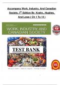 Work&comma; Industry&comma; and Canadian Society &ndash; Test Bank &lpar;Chapters 1&ndash;14&rpar;&comma; Krahn et al&period;&comma; 8th Edition &ndash; Complete Exam Material
