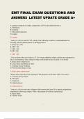 EMT FINAL EXAM QUESTIONS AND ANSWERS LATEST UPDATE GRADE A+